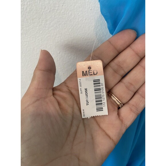 Y2k Vtg Deadstock Whimsical Delicates Ocean Blue Cowl Neck Slip Dress Sz M Fairy - Picture 15 of 15